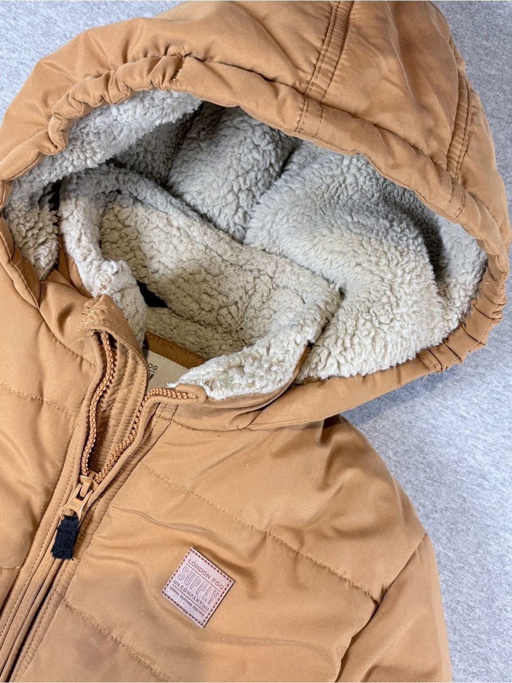 London Fog Supply Boys' Heavyweight Stylish Winter Puffer Jacket Tan Large 7